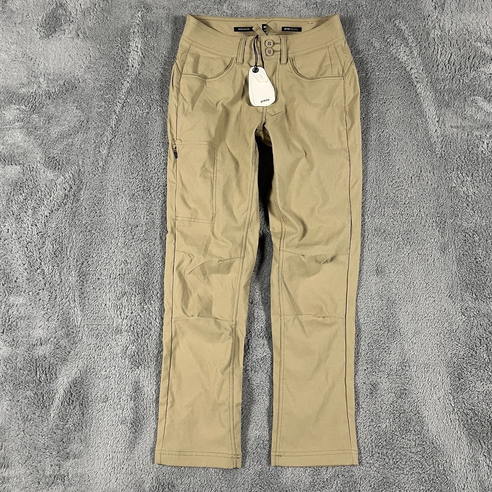 Prana Halle Straight Pant II Women 00 Sandbar Straight Leg Mid Rise Flap Pocket